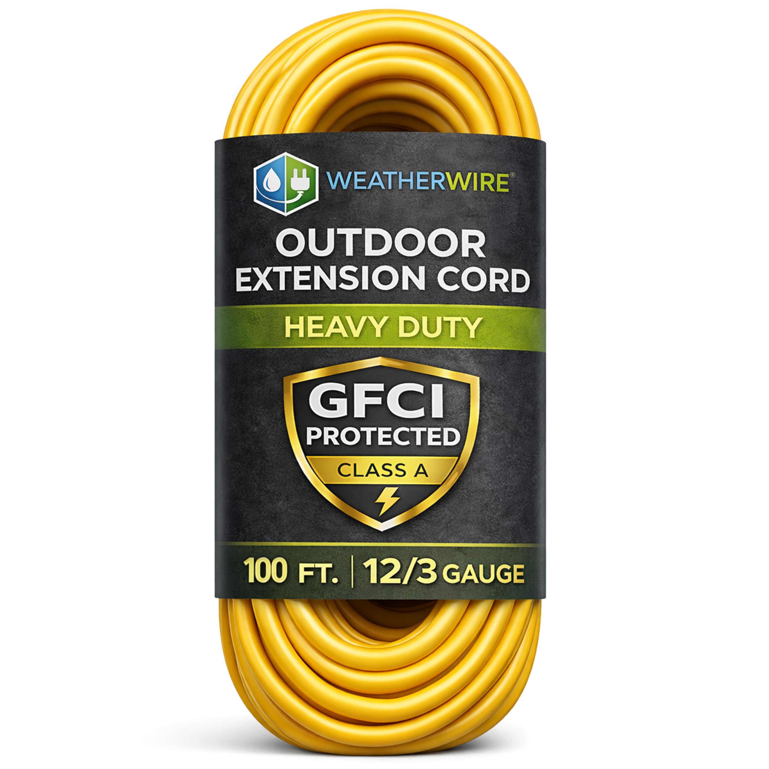 GFCI Extension Cord - Outdoor Extension Cord Waterproof (6 ft) Heavy Duty Outdoor Extension Cords with Multiple Outlets - WeatherWire - 6' Grounded - GFI Cord - extensiones electricas